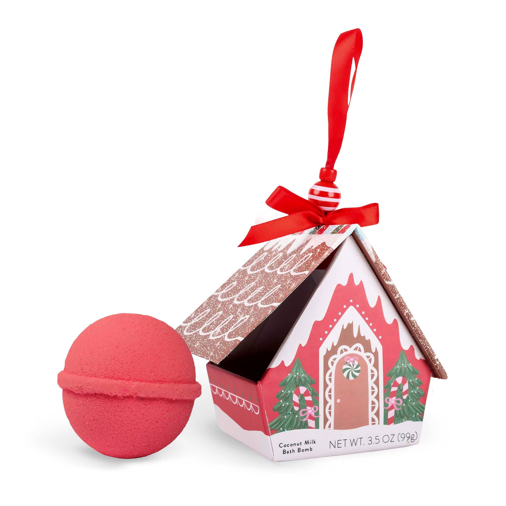 Cait + Co - Bath Bomb Christmas Ornament House: Red