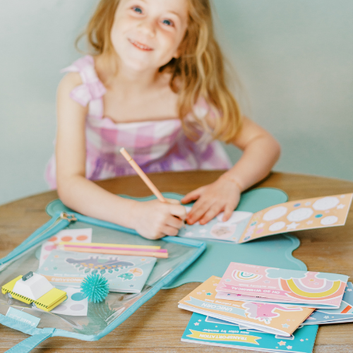 Set of 3 Pink Kids’ Activity Books : Travel &amp; On-the-Go Fun