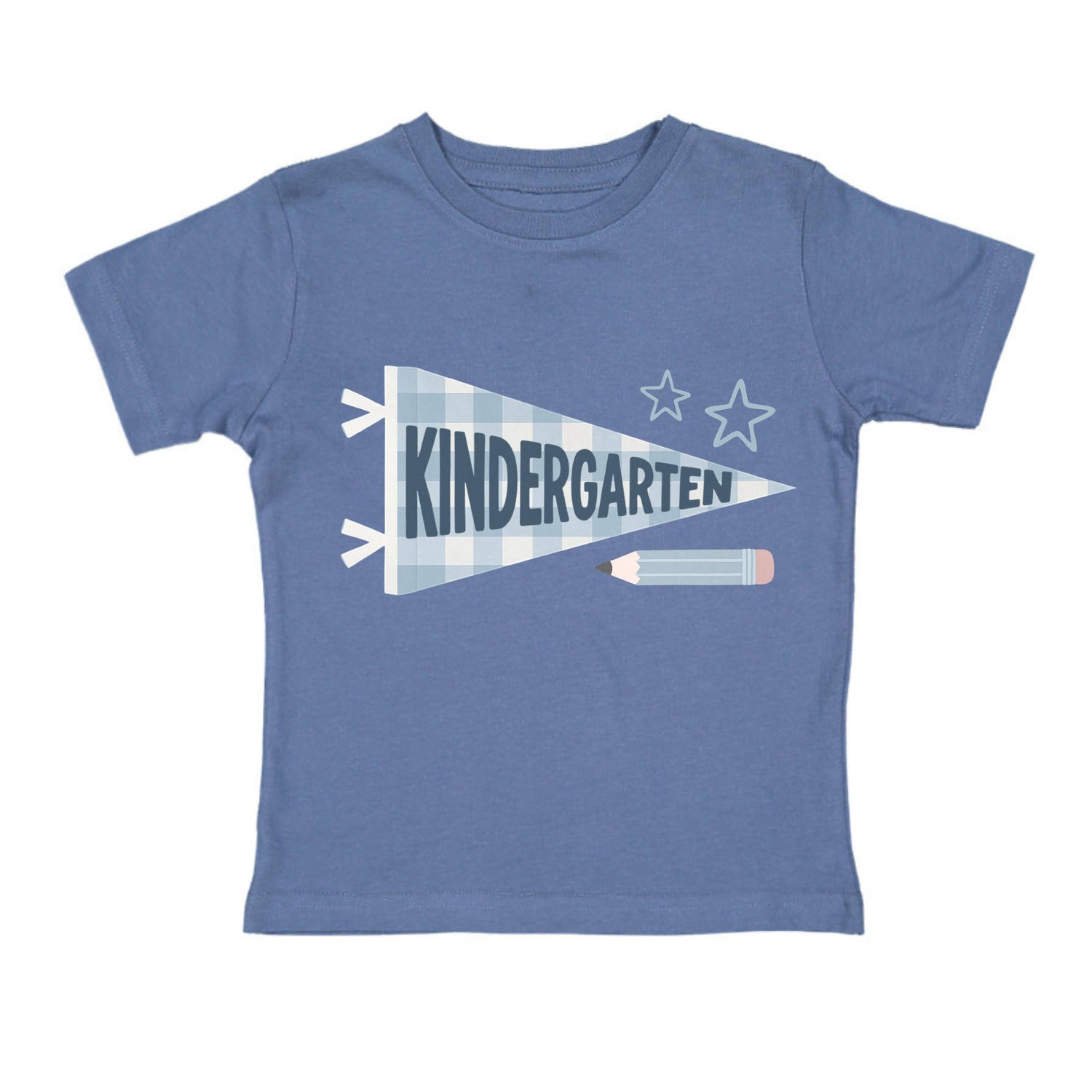 Kindergarten Pennant Short Sleeve T-Shirt: Blue