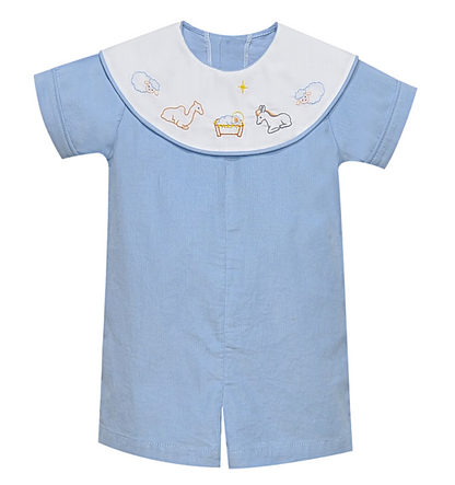 Blue Williams Romper: Nativity