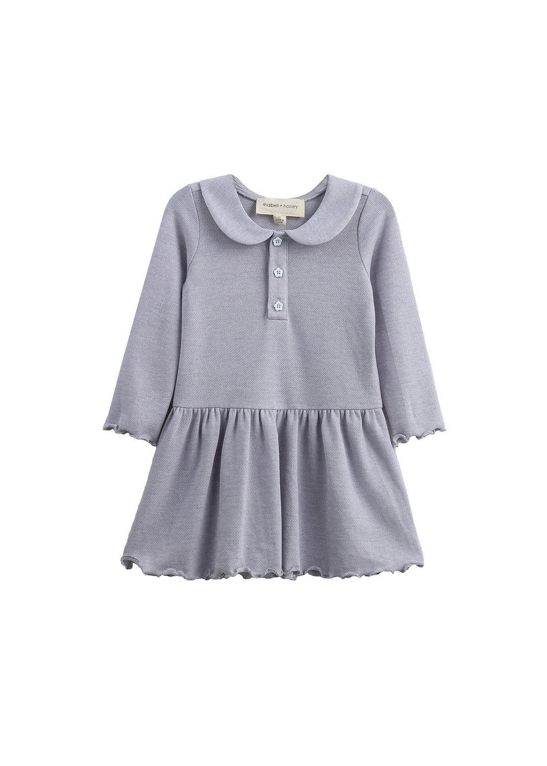 Emma Peter Pan Collar Henley Dress: Blue
