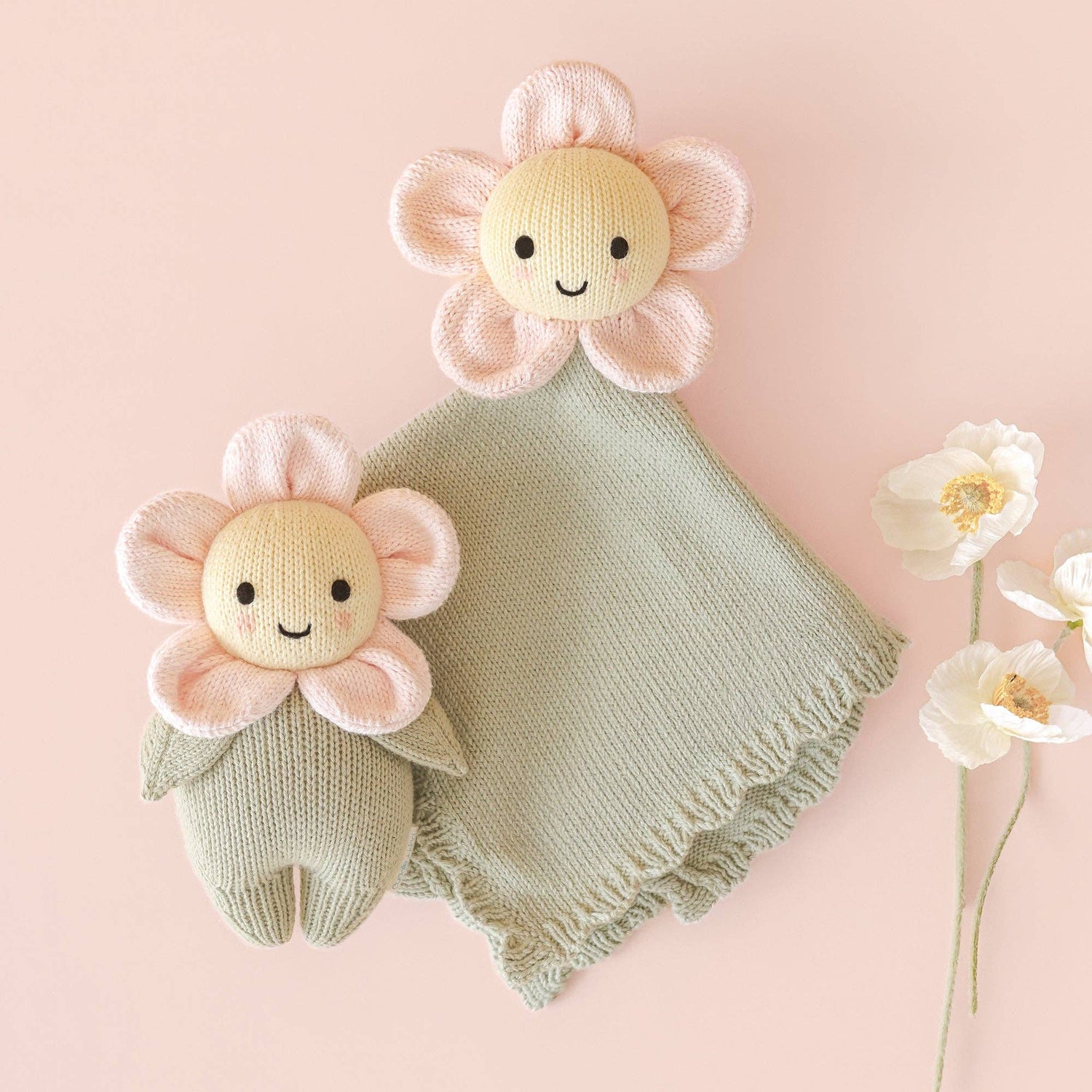 Cuddle + Kind Baby Daisy Lovey: Blush