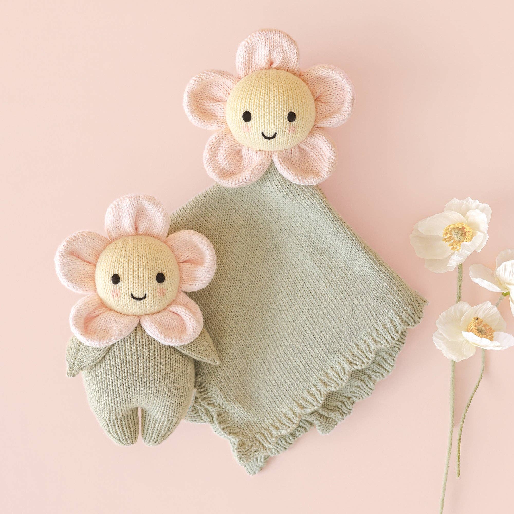 Cuddle + Kind Baby Daisy Lovey: Blush