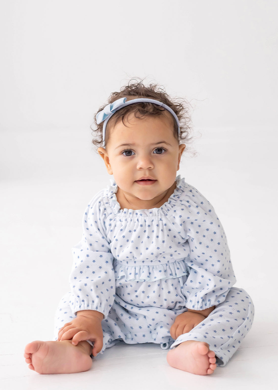 Luna Bella Romper: Blue Stars