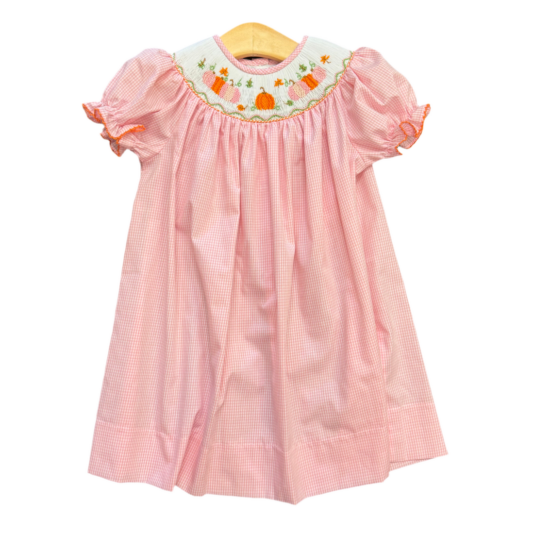 Pumpkin Smocked Bishop Dress