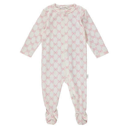 Zipper Footie: Bows
