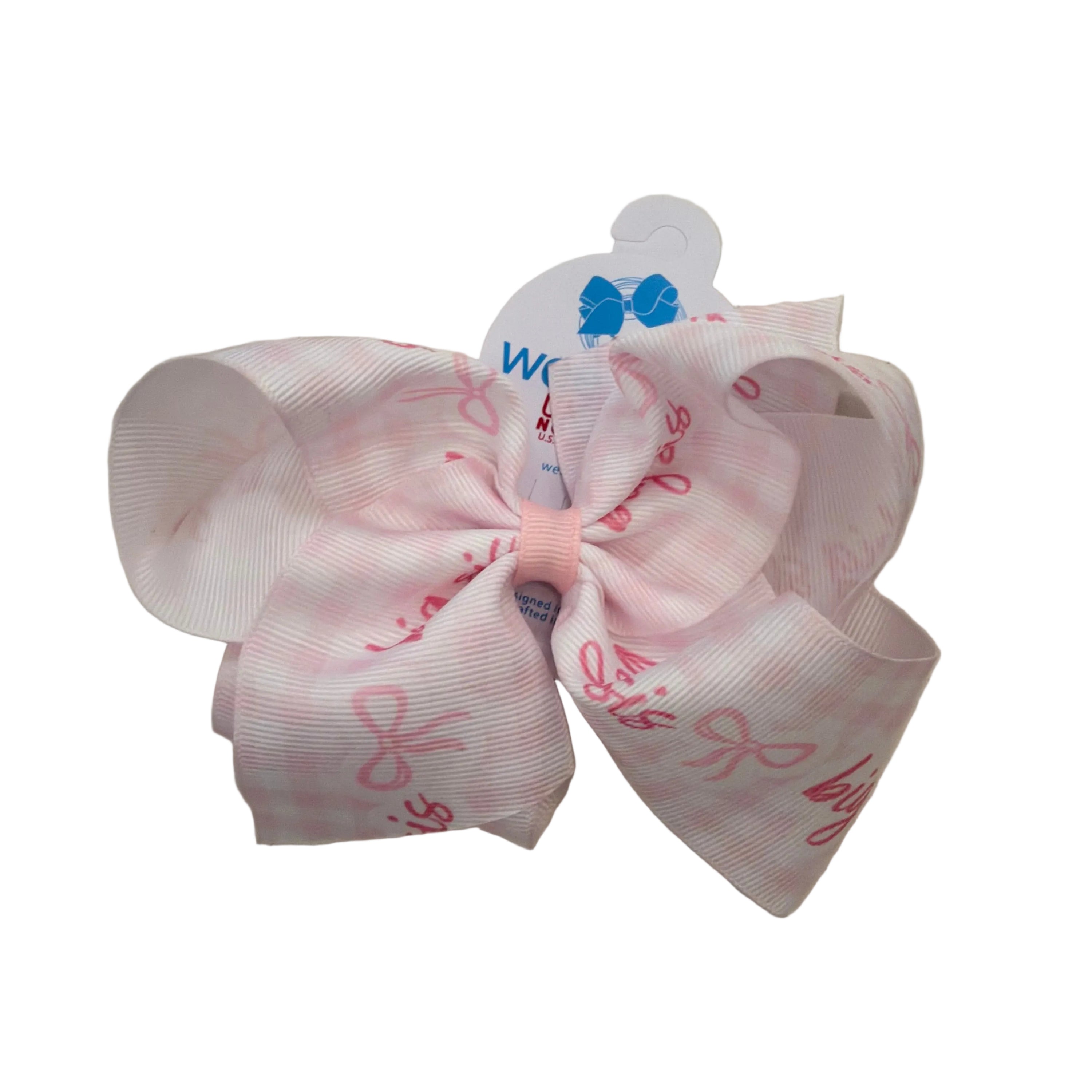 Big Sis Printed Print Grosgrain Hair Bow