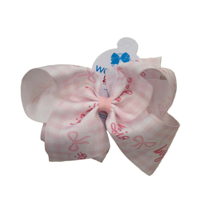 Big Sis Printed Print Grosgrain Hair Bow