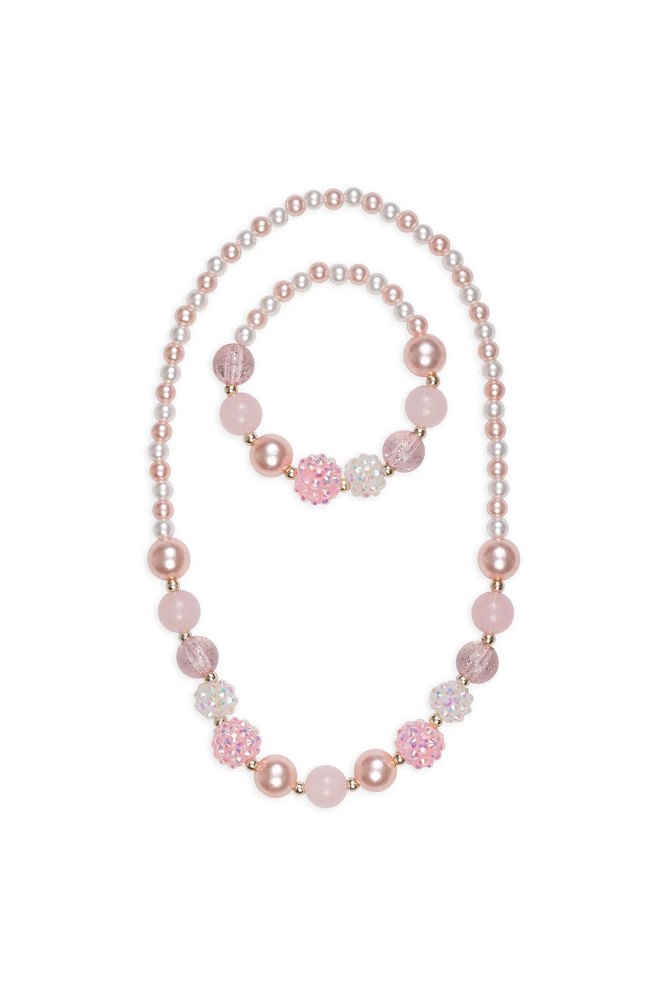 Pearly Pink Necklace &amp; Bracelet Set