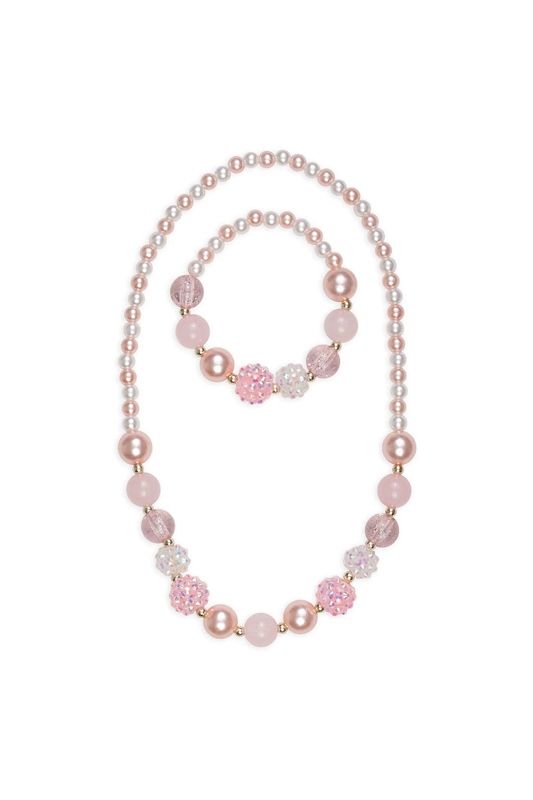 Pinky Pearl Necklace &amp; Bracelet Set