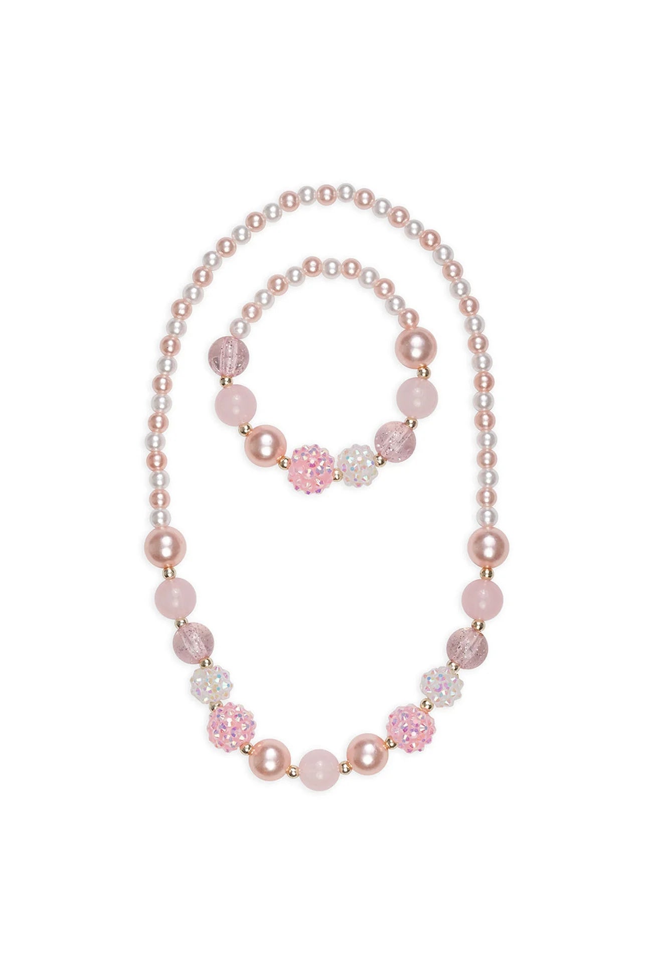 Pinky Pearl Necklace &amp; Bracelet Set