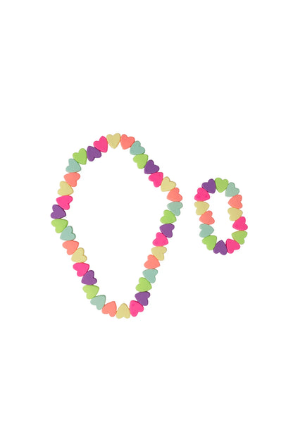 Sweet Tart Heart Bracelet &amp; Necklace Set