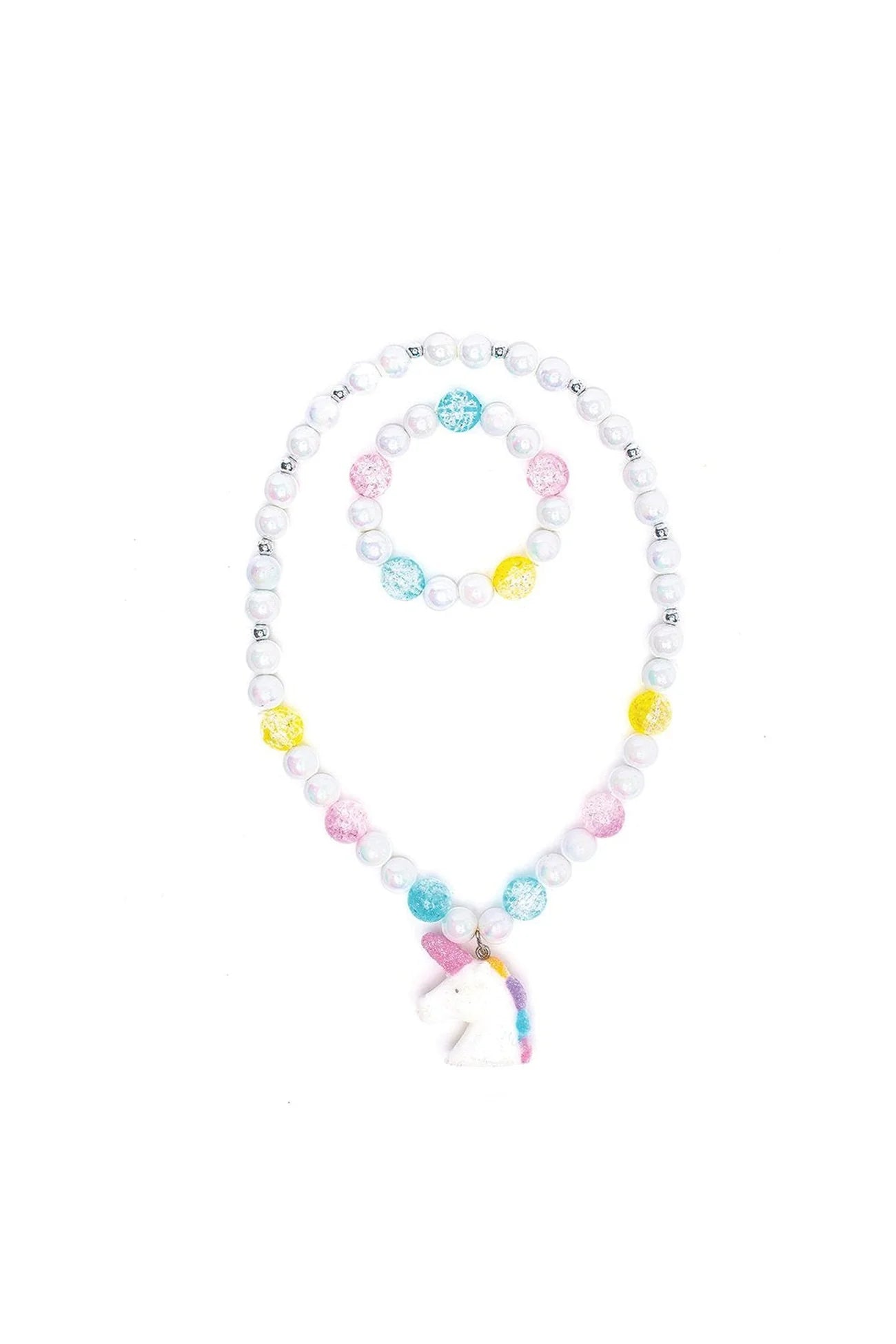 White Unicorn Necklace &amp; Bracelet Set