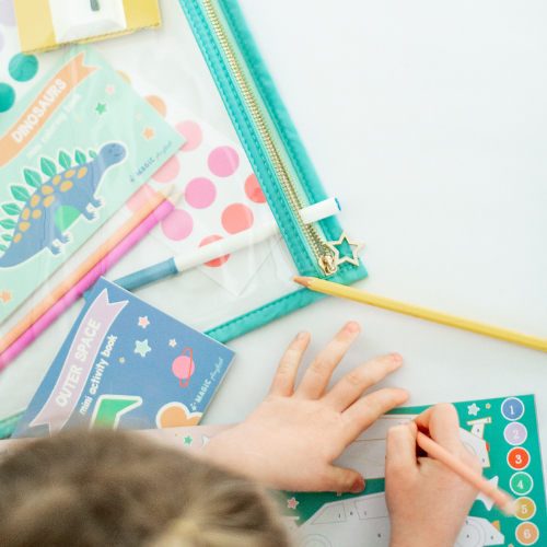 Set of 3 Blue Kids’ Activity Books: Travel &amp; On-the-Go Fun