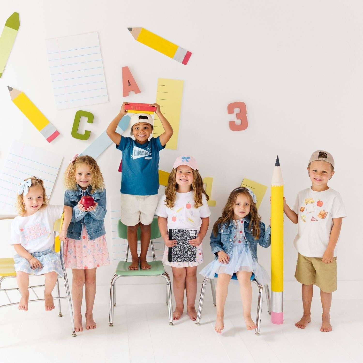 Kindergarten Pennant Short Sleeve T-Shirt: Blue