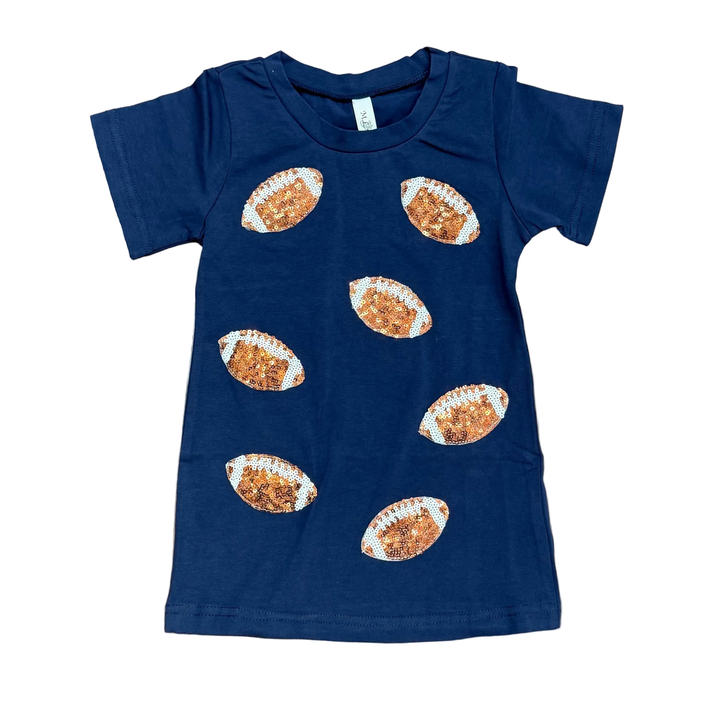 Sequin Football Dress: Navy