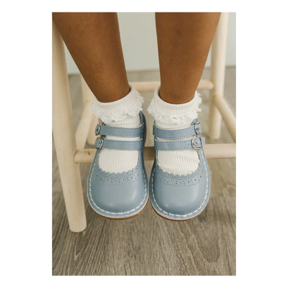 Tatiana Double Strap Mary Janes: Spring Blue