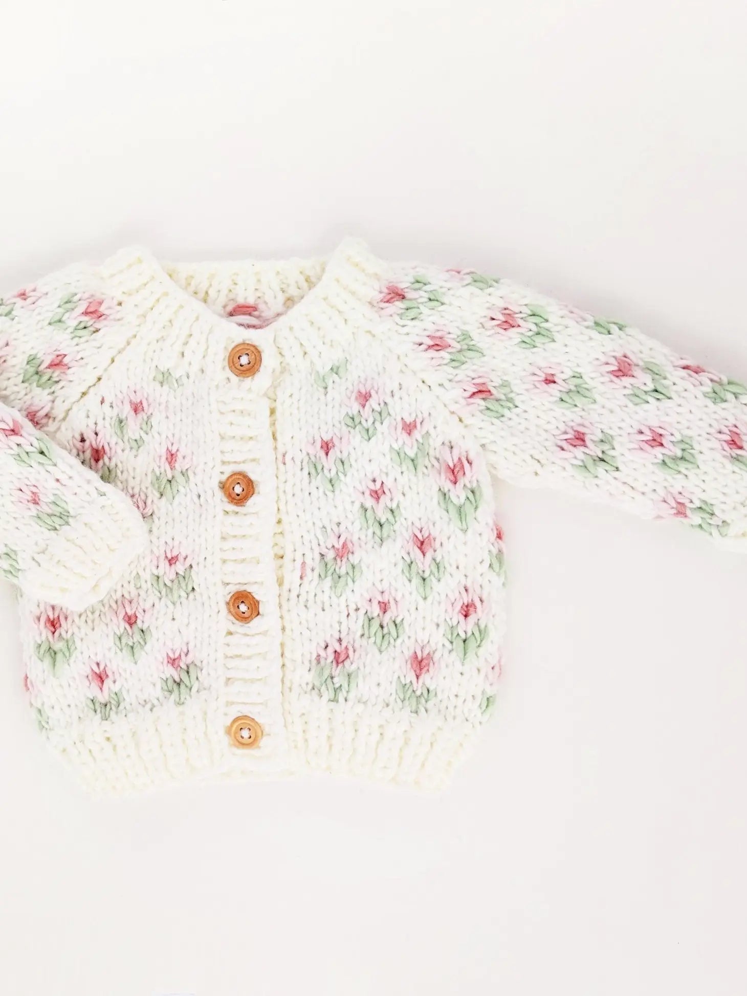 Huggalugs Bitty Blooms Cardigan - Blush