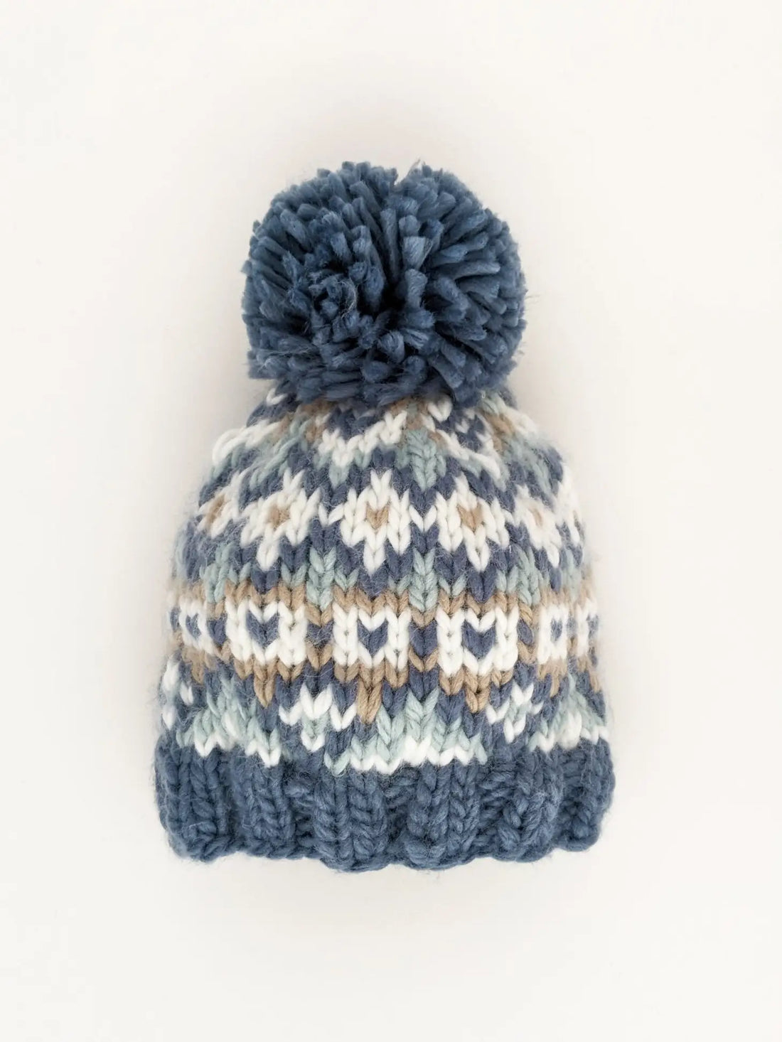 Fairisle Beanie Hat: Slate