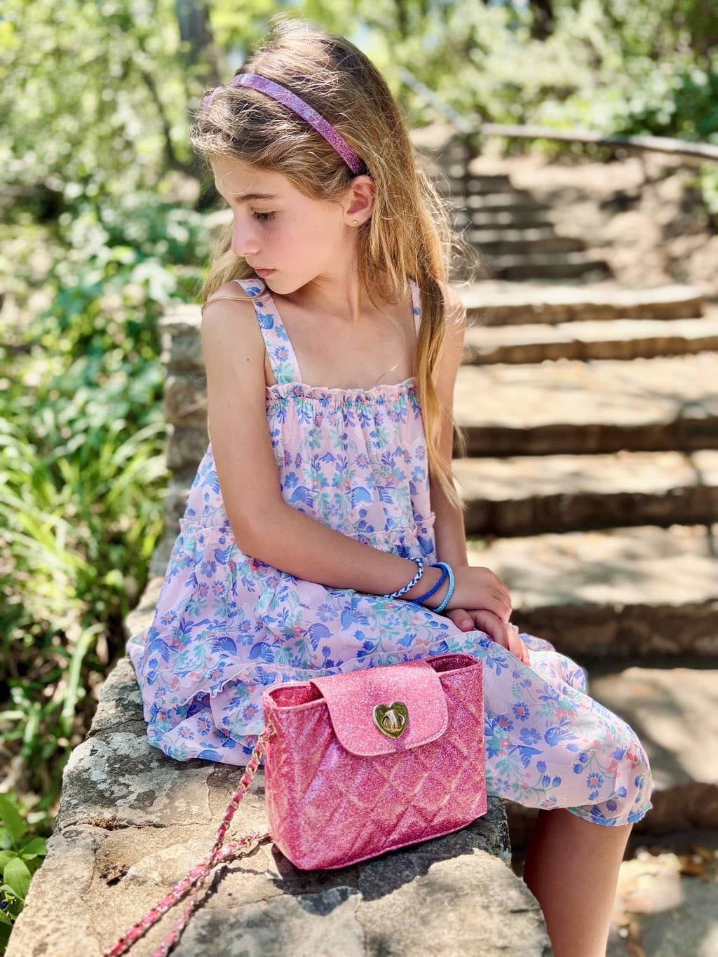 Paige Handbag: Purple Glitter