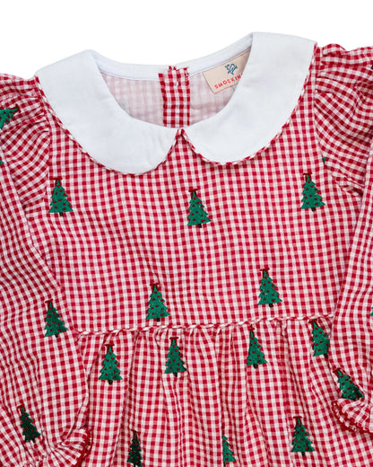 Christmas Trees Embroidered Dress