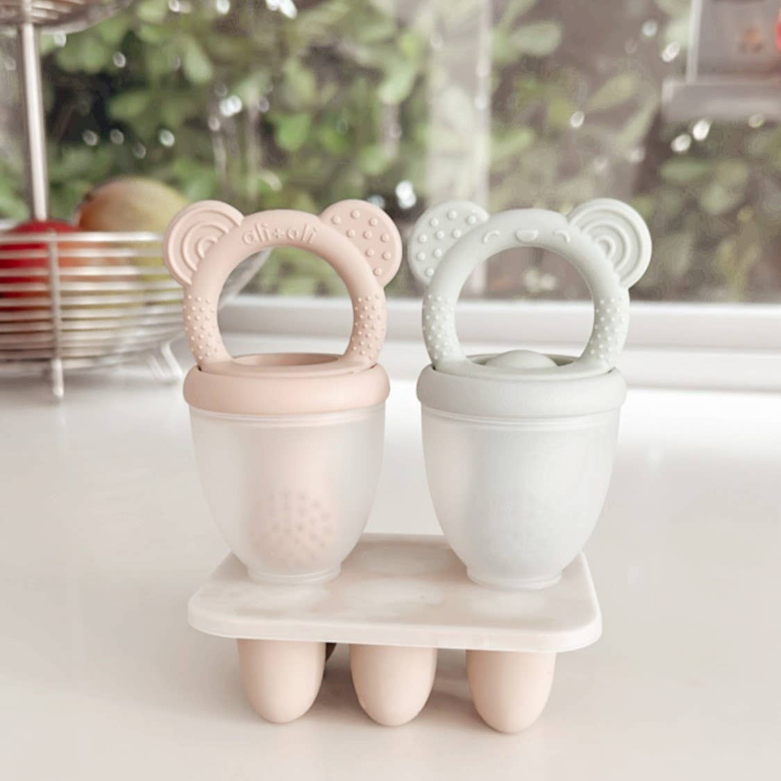 Food &amp; Fruit Pacifier Feeder &amp; Freezer Tray (Mist-Taupe) 3pc