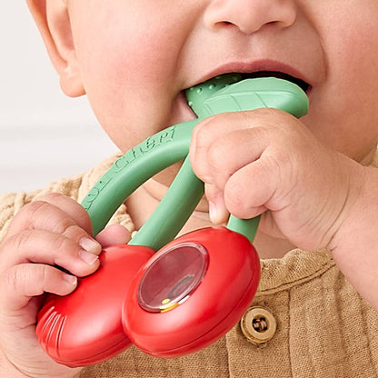 Bitzy Shake™ Silicone Teether with Rattle: Goose