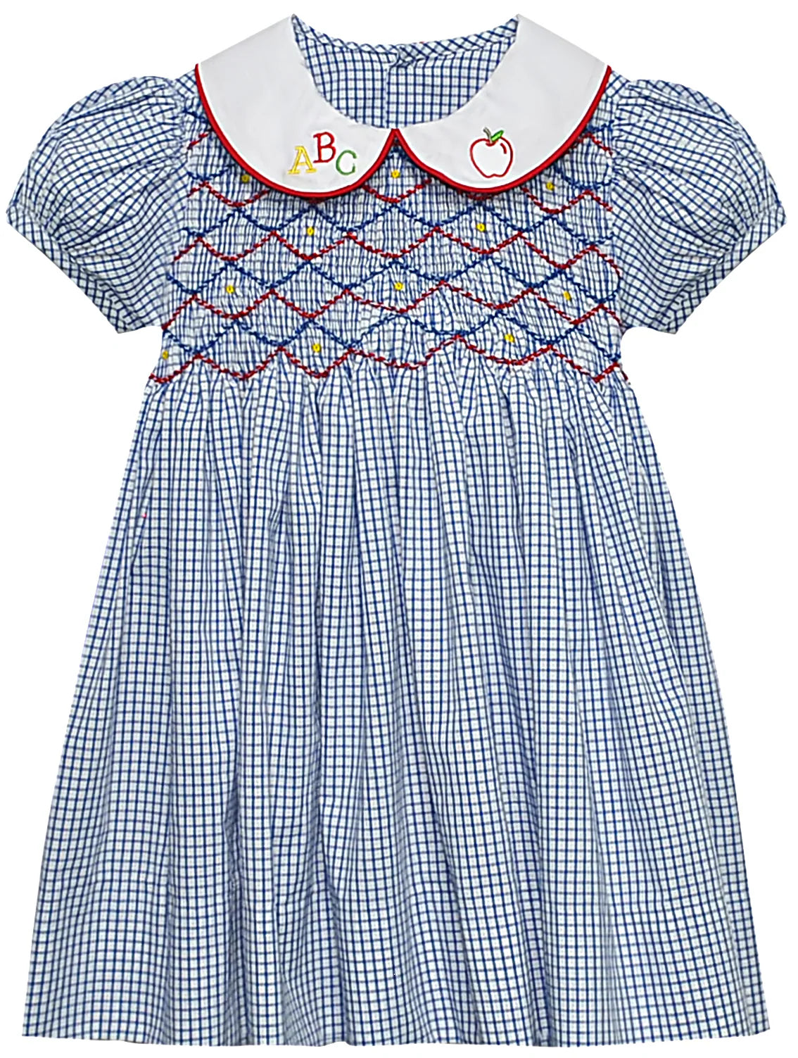 Royal Blue Cate Dress with ABC Embroidery