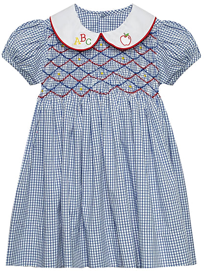 Royal Blue Cate Dress with ABC Embroidery