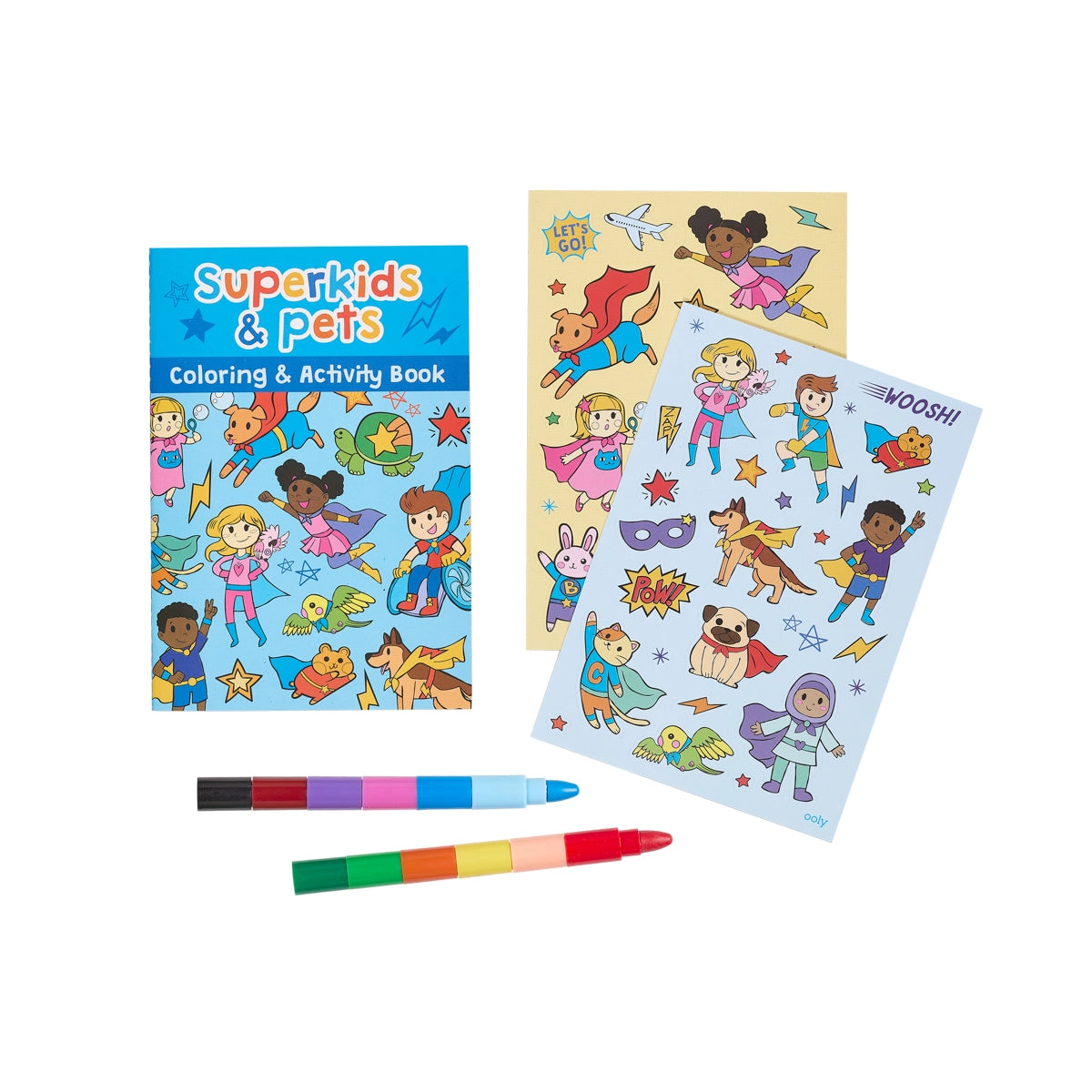 Mini Traveler Coloring + Activity Kit - Superkids &amp; Pets