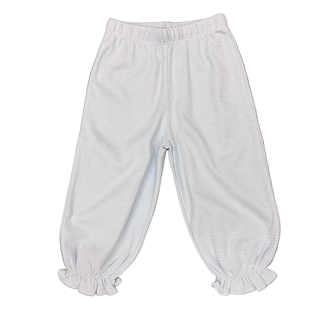 Girls Ruffle Bloomer Pants: Light Blue Stripe