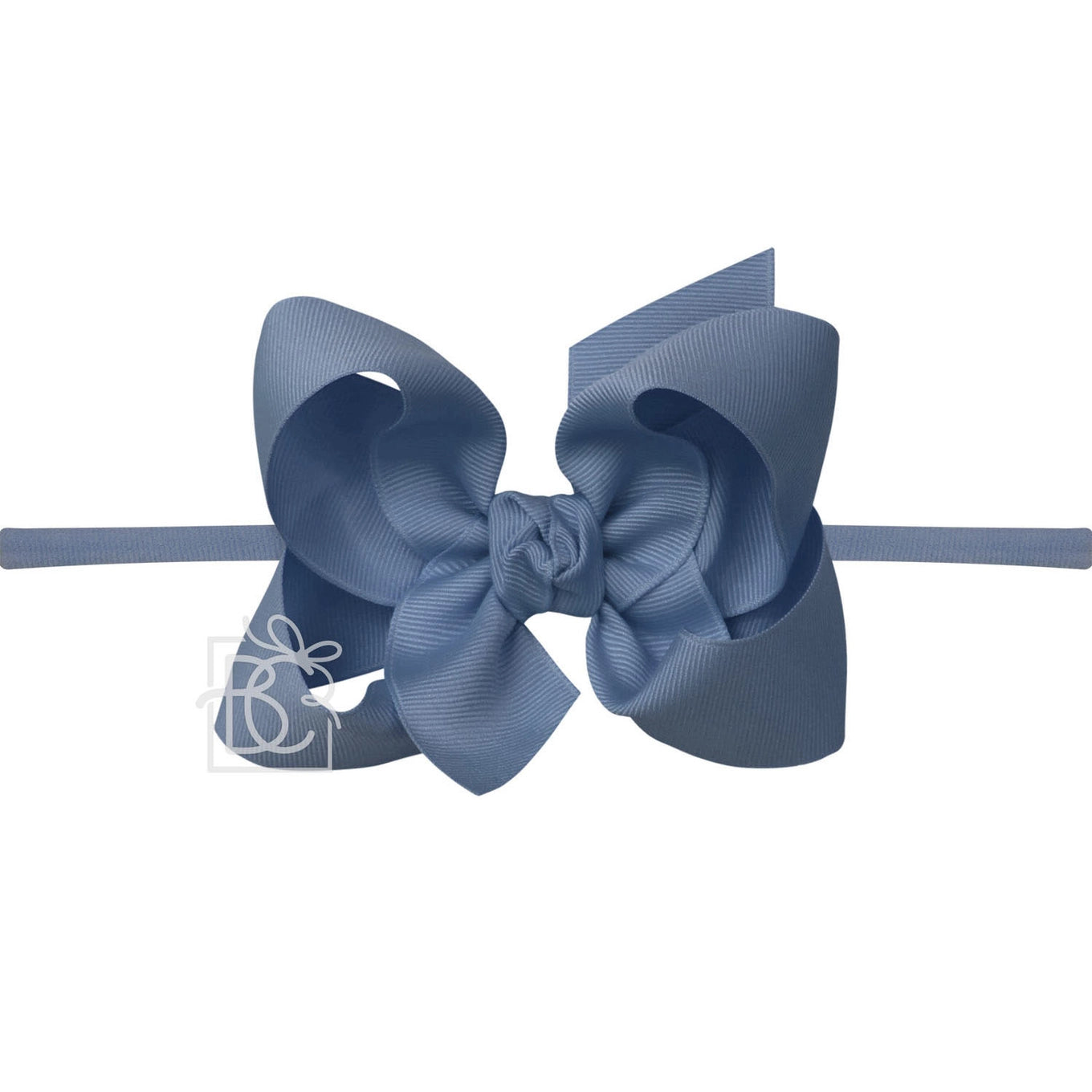 4.5&quot; Infant Headband Hairbow: Smoke Blue