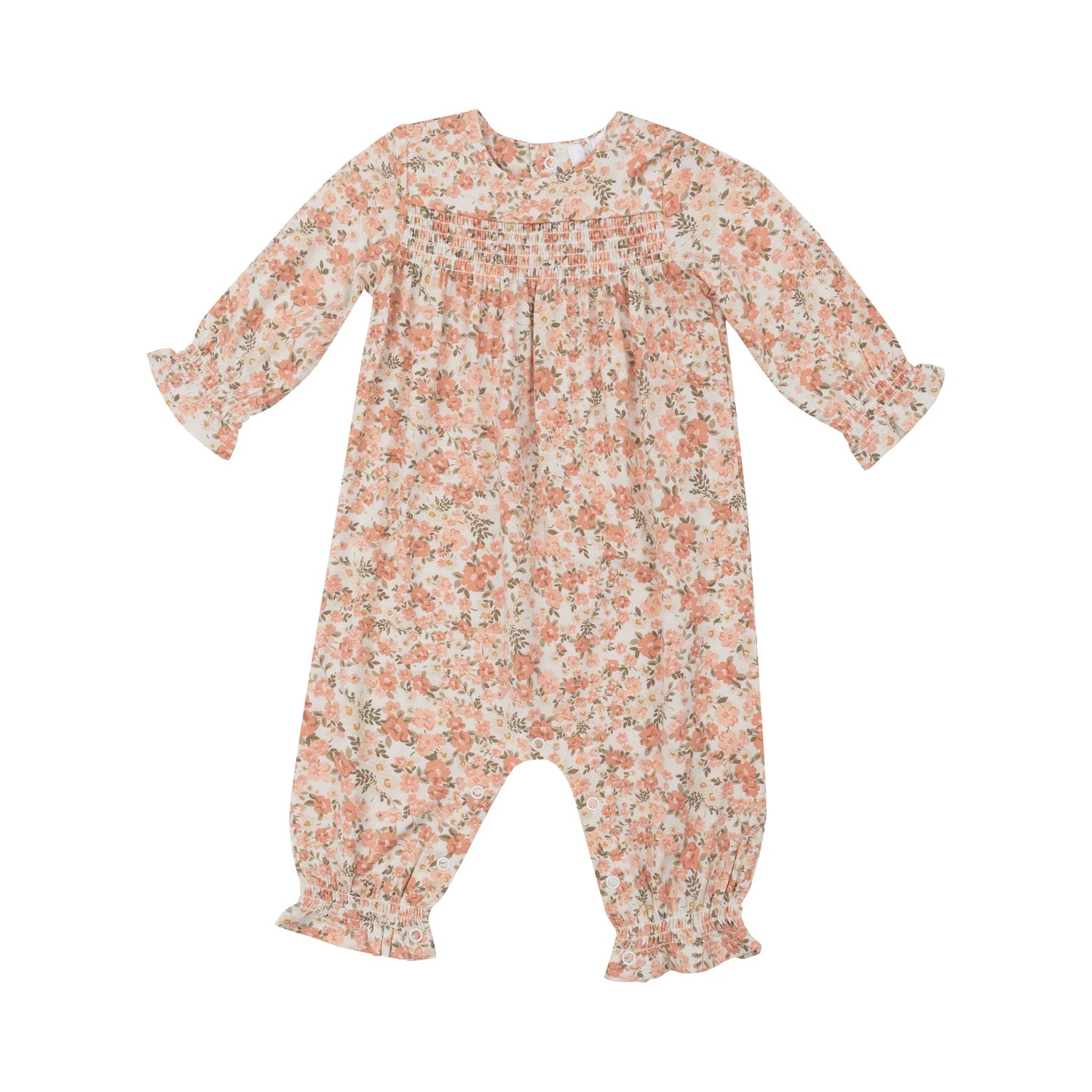 Sweet Rose Calico Smocked Romper