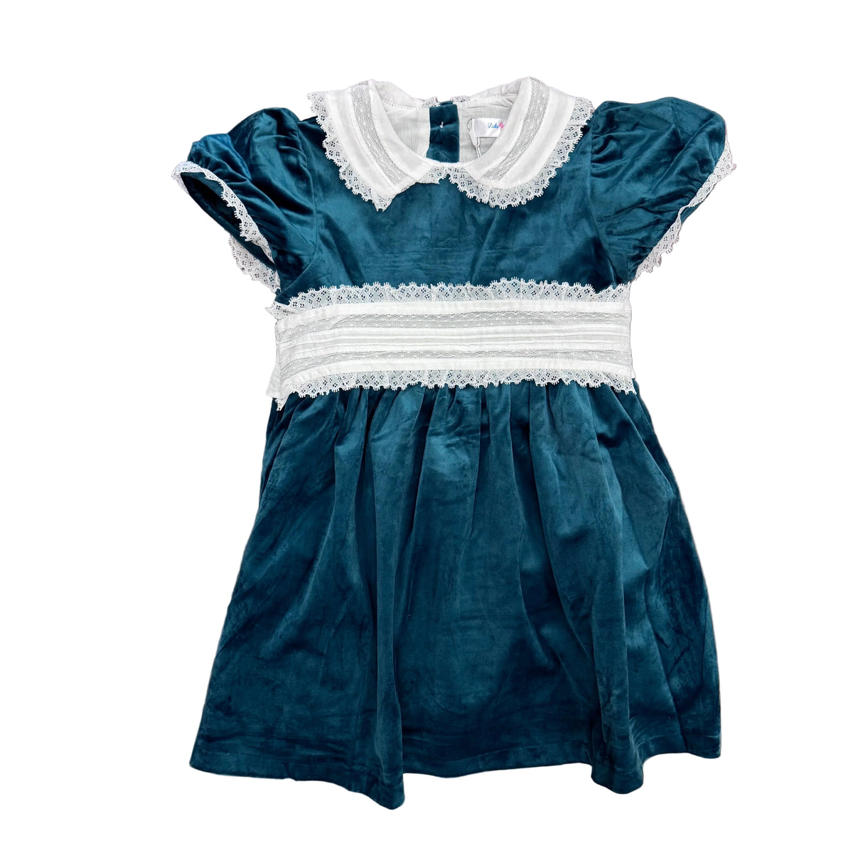 Green Velvet Sash Waist Dress