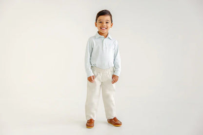 TBBC LS Prim &amp; Proper Polo: Old Grenwich Green Stripe