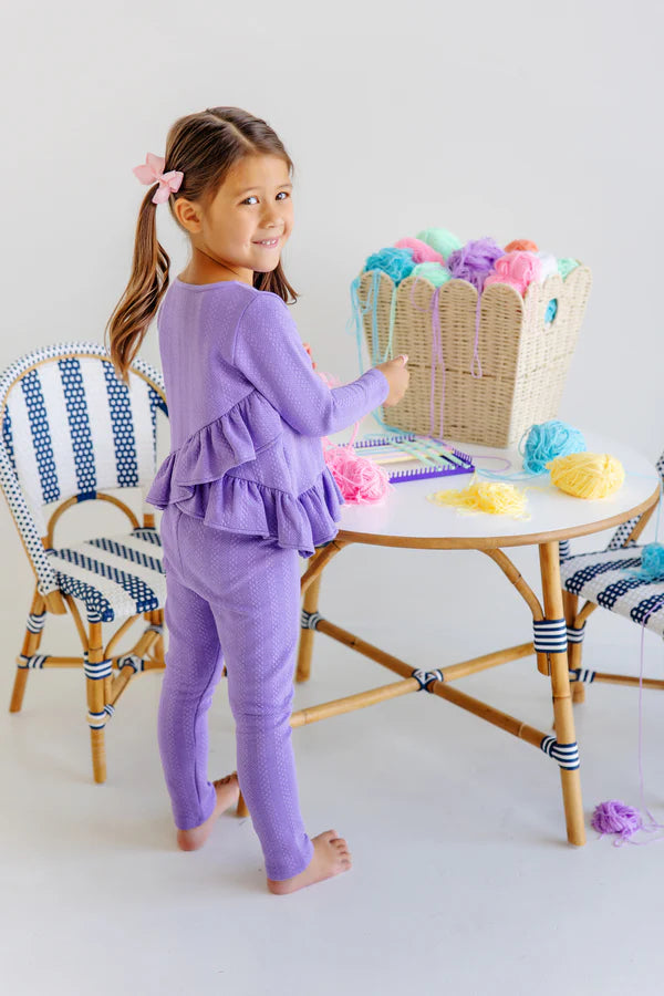 TBBC Quilted Mitzy Sue Slacks: Palisades Purple