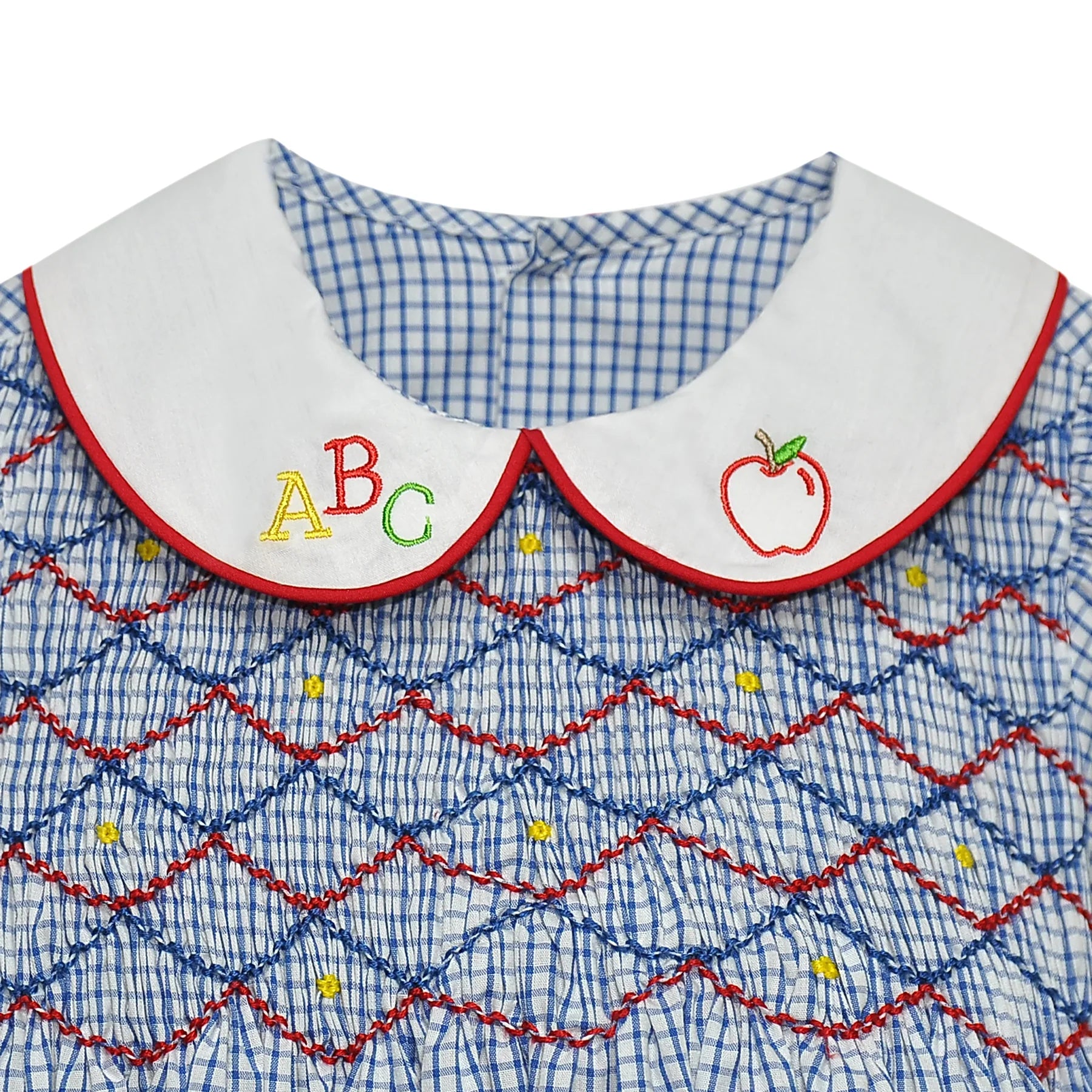 Royal Blue Cate Dress with ABC Embroidery