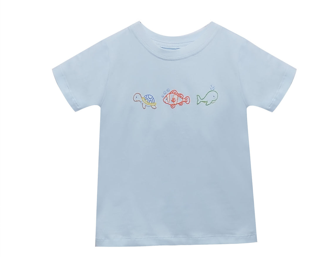 Blue Houston Shirt: Ocean Charms