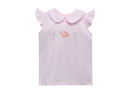 Pink Emma Blouse: Ocean Charms