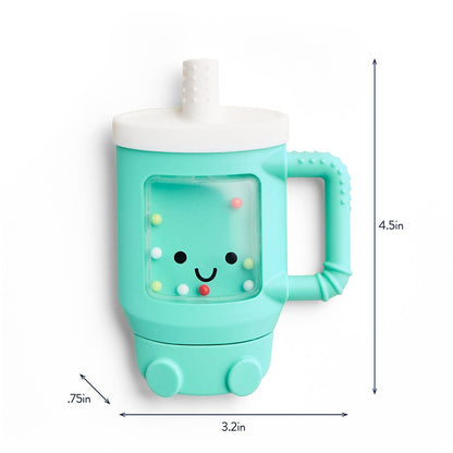 Bitzy Shake™ Silicone Teether with Rattle: Goose