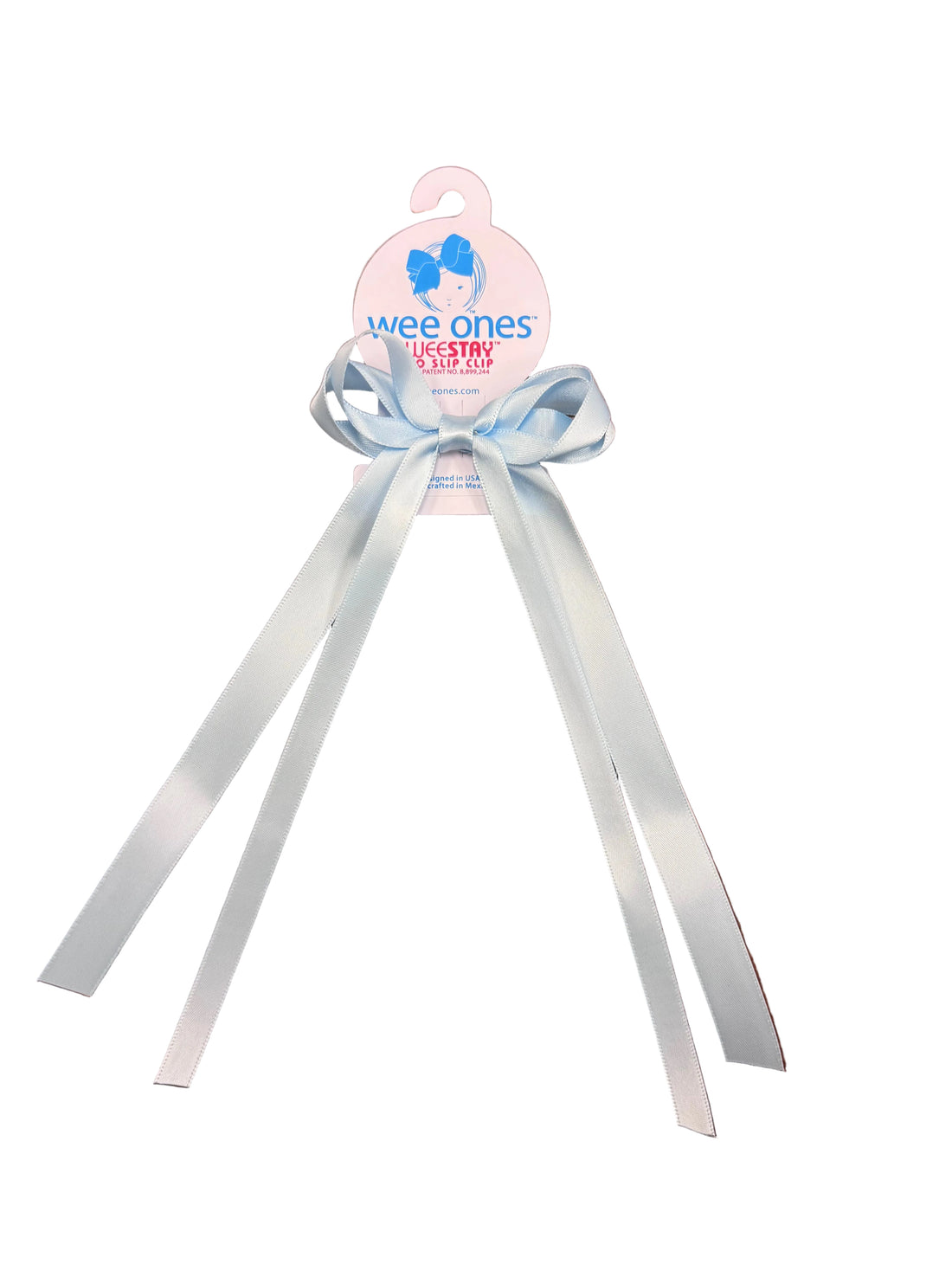 Mini Double Satin Streamer Bow: Light Blue