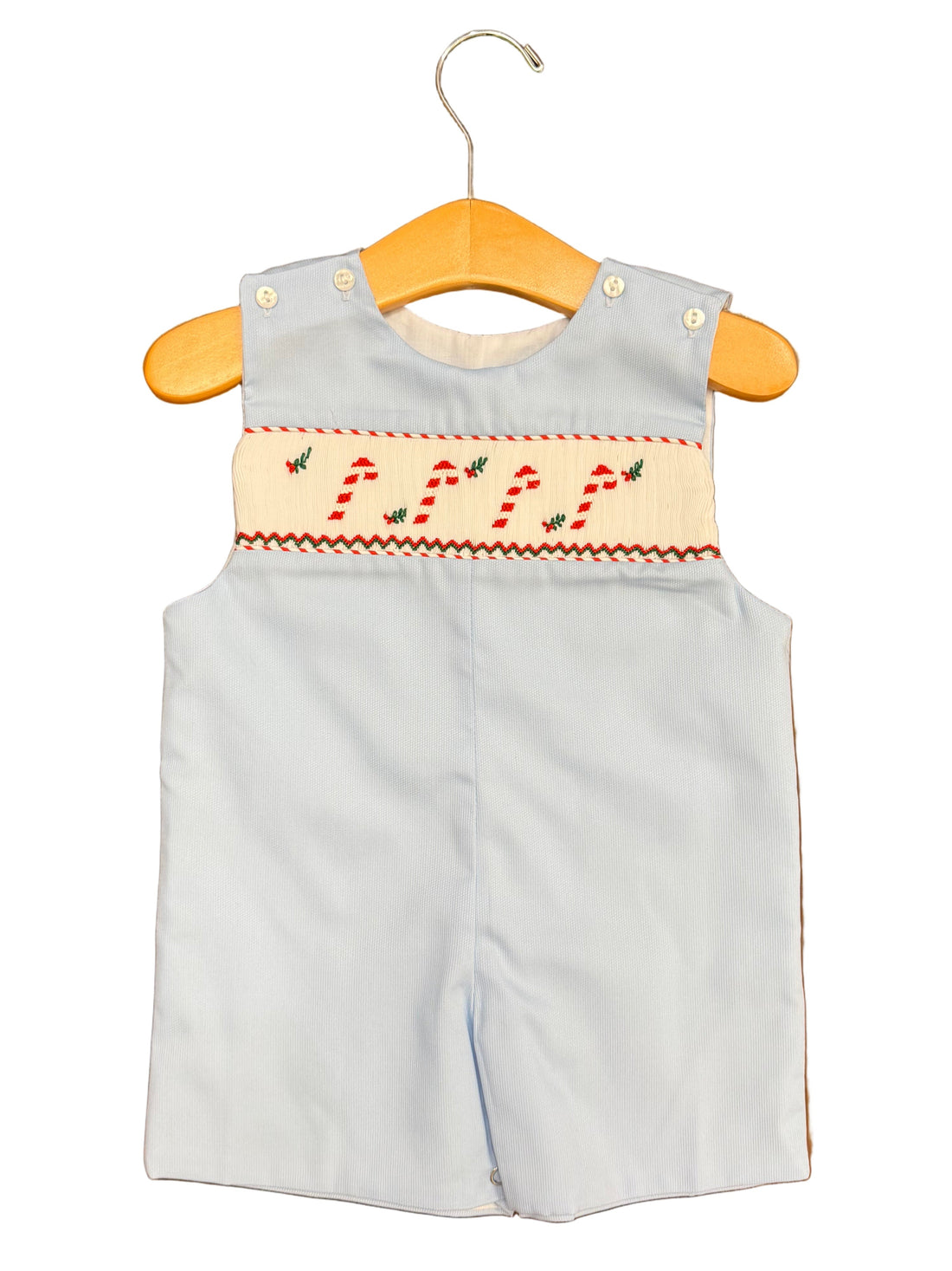 Candy Cane Smocked Shortall