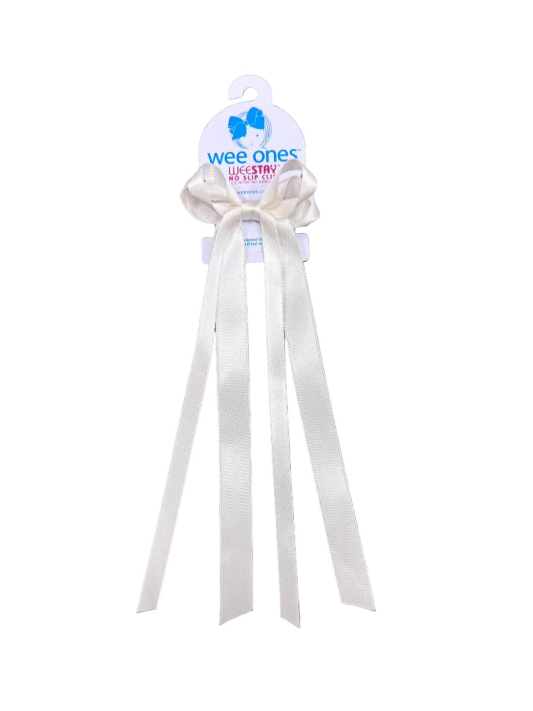 Mini Double Satin Streamer Bow: Ivory