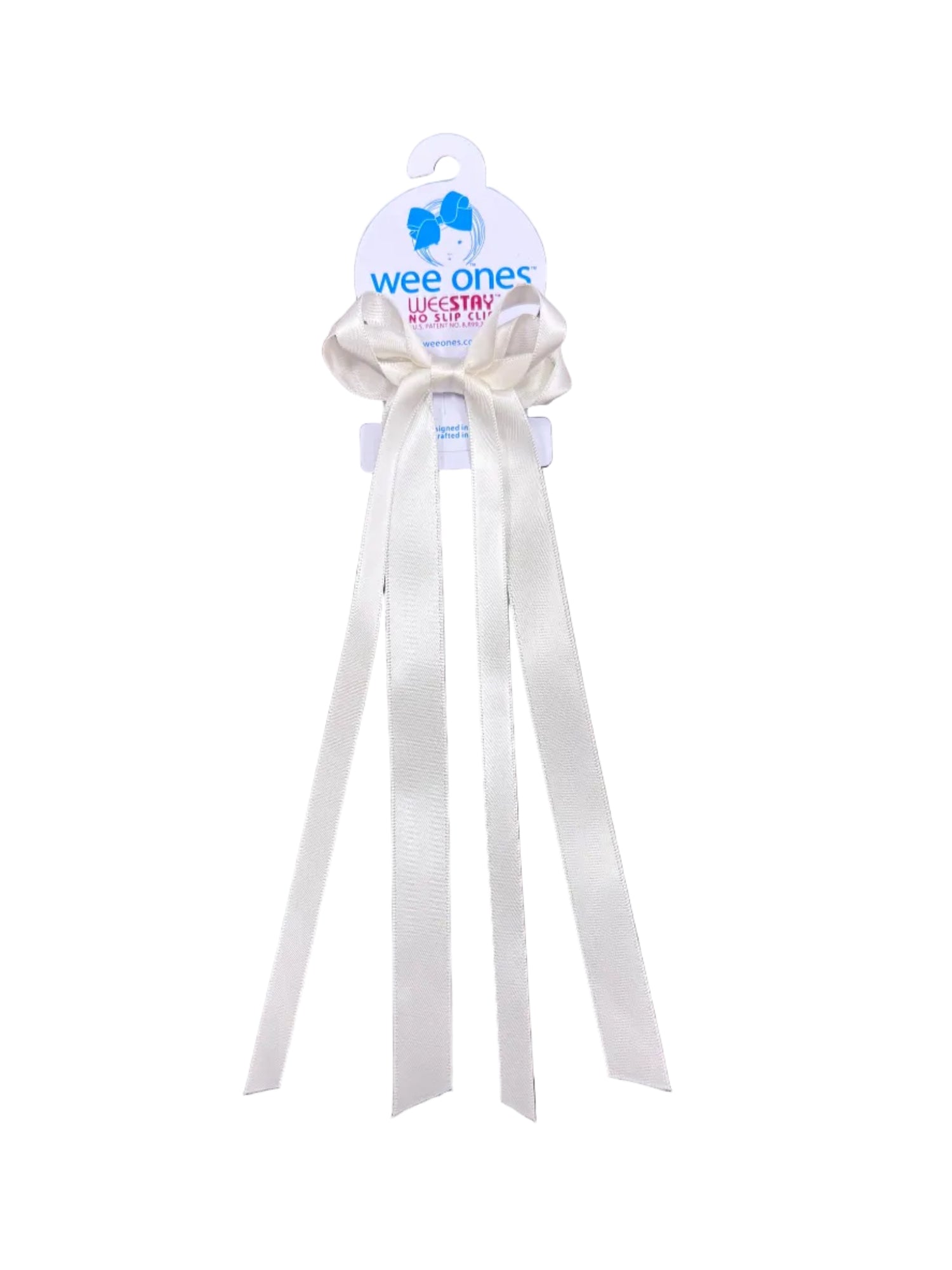 Mini Double Satin Streamer Bow: Ivory