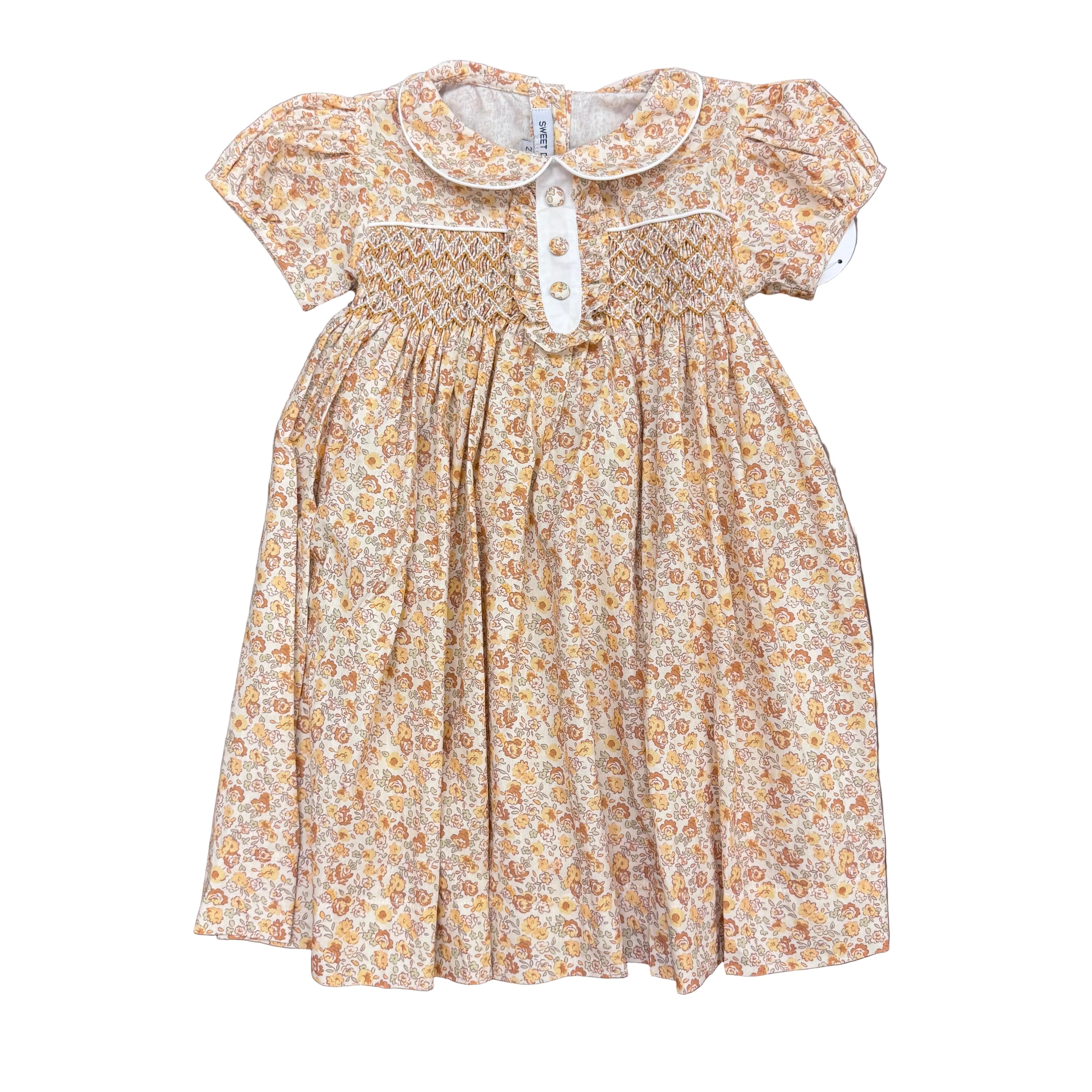 Sandy Yellow Smocked Dress
