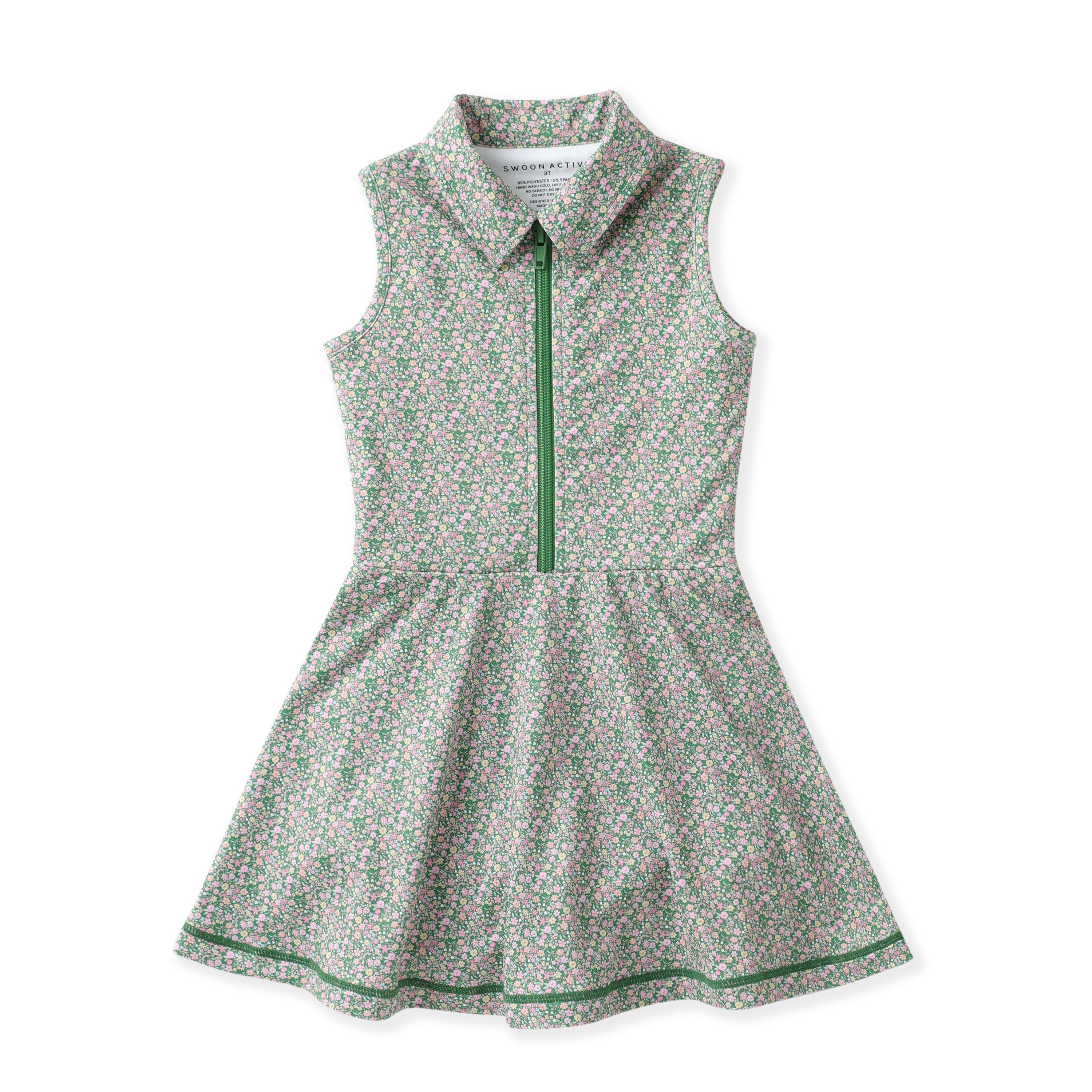 Olive Ditsy Floral Tennis Dress
