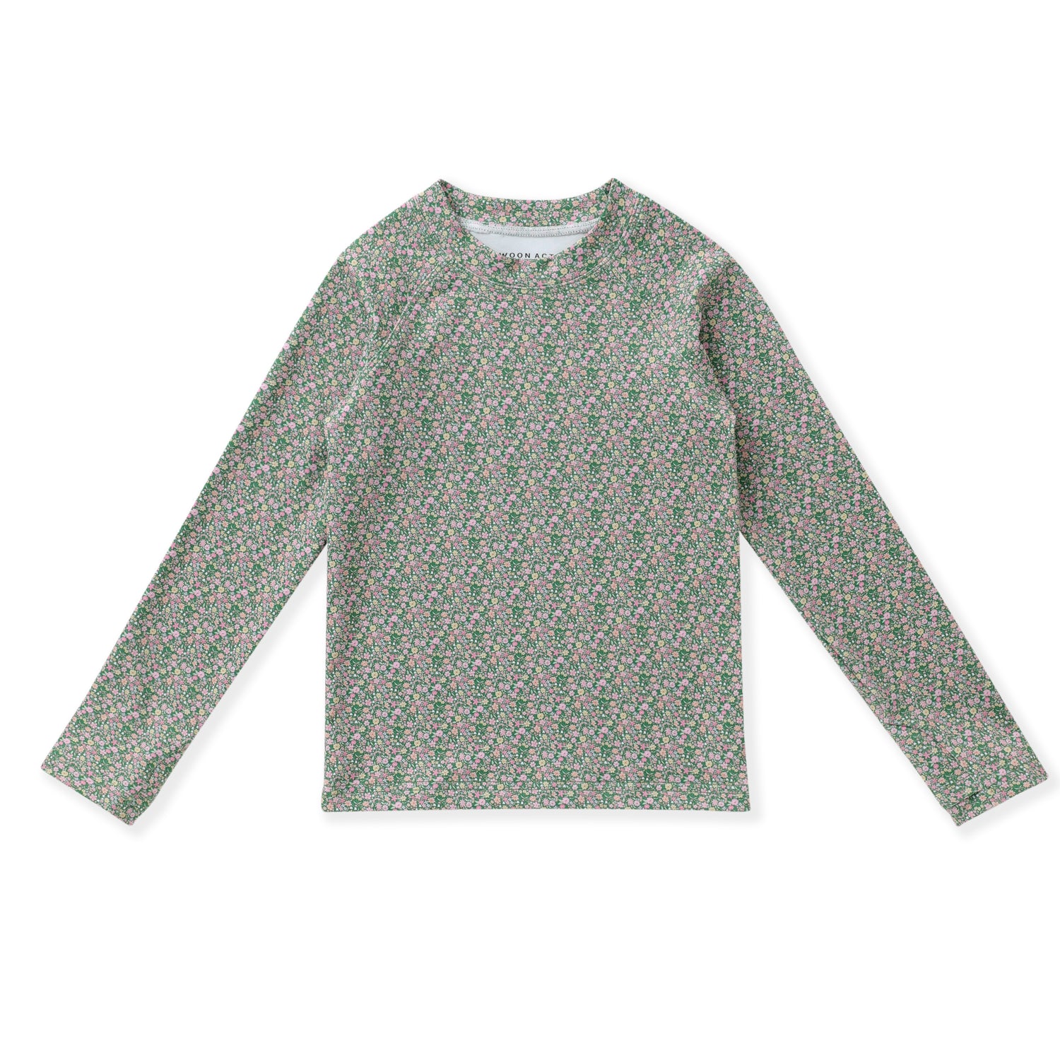 Olive Ditsy LS Top with Finger Hole
