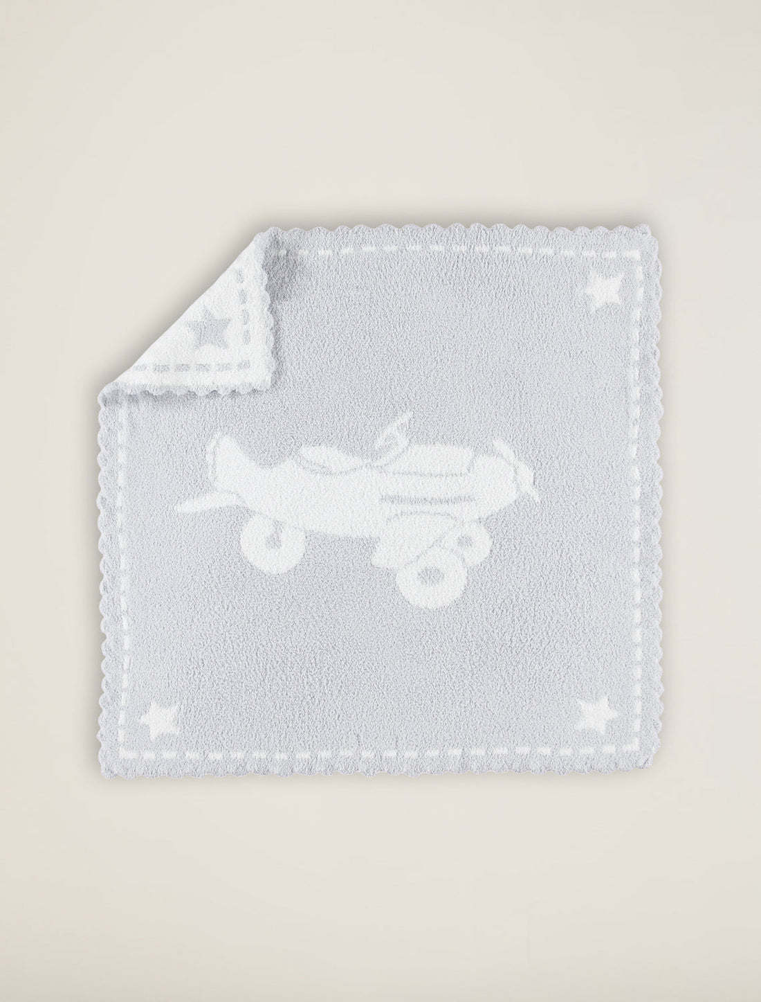 Barefoot Dreams CozyChic® Scalloped Receiving Blanket: Airplane