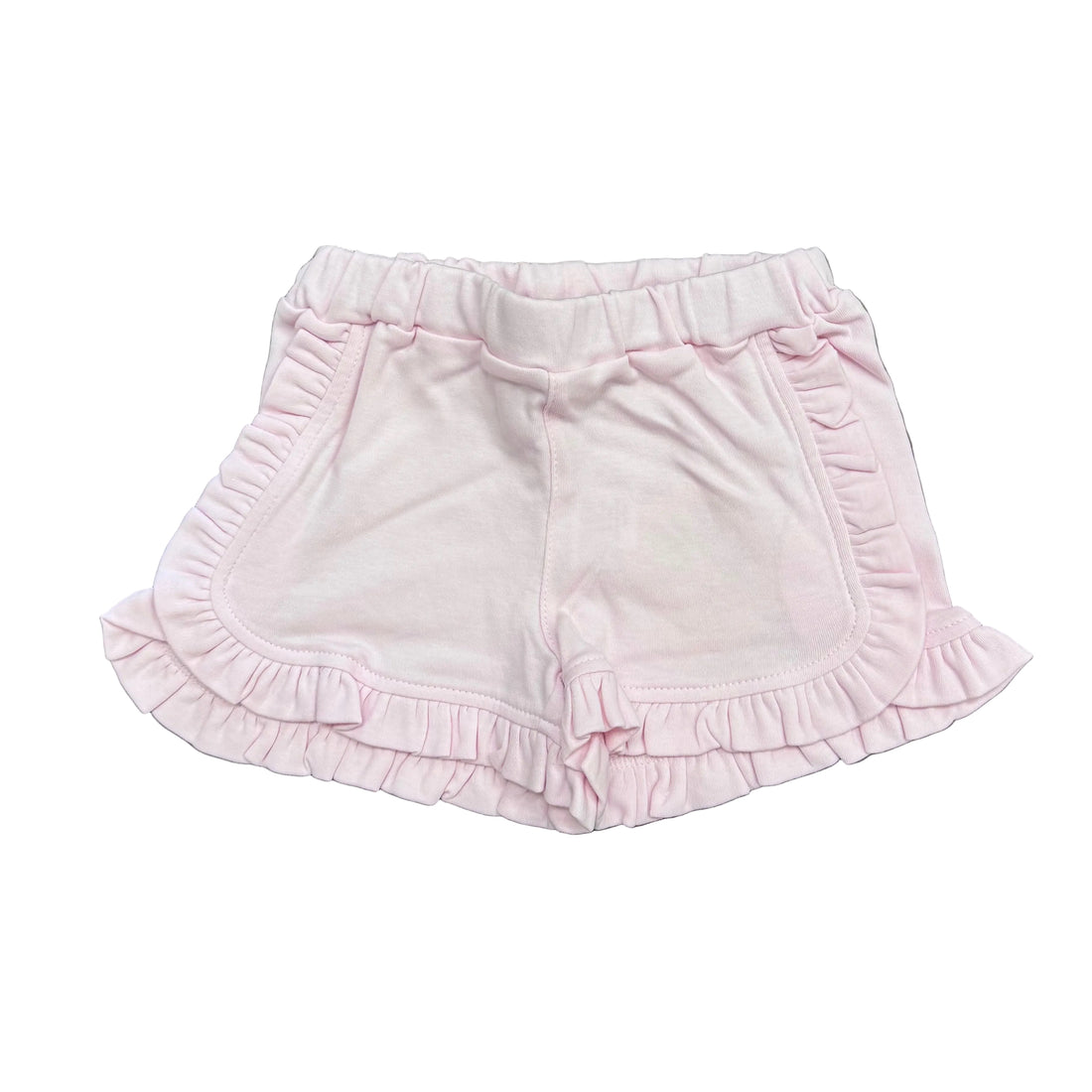 Light Pink Ruffle Trim Shorts