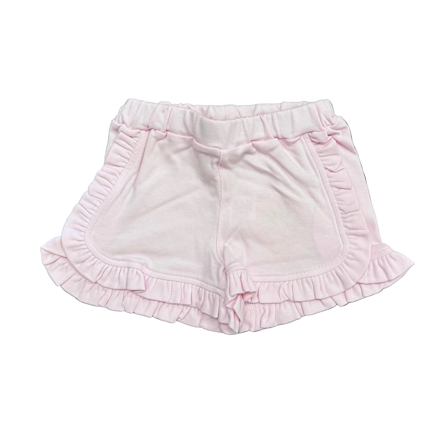Light Pink Ruffle Trim Shorts